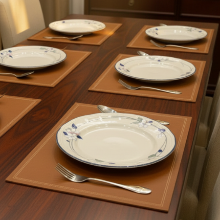 Premium Leather - Brown Table Mat Trendy Home