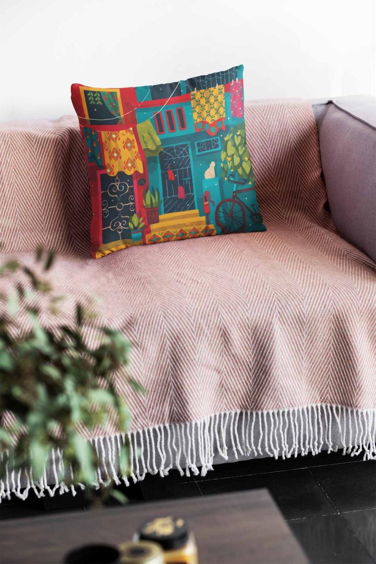 Purana Lahore (Nostalgic) Cushion Cover cushion cover sale