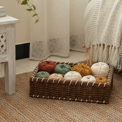 Handmade - Jute Rectangular Basket Trendy Home
