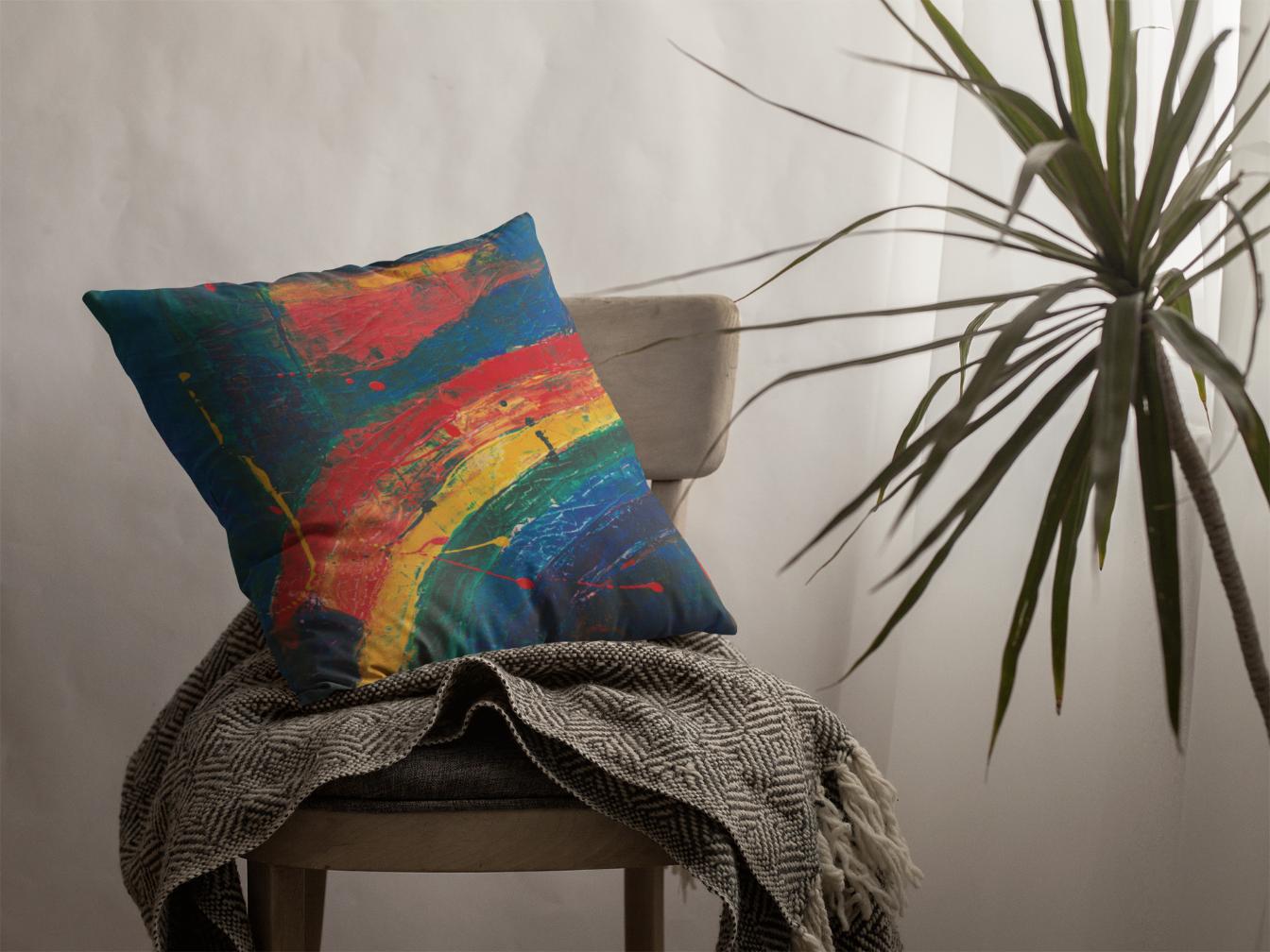 Rainbow Paint Stroke Cushion Cover cushion cover sale