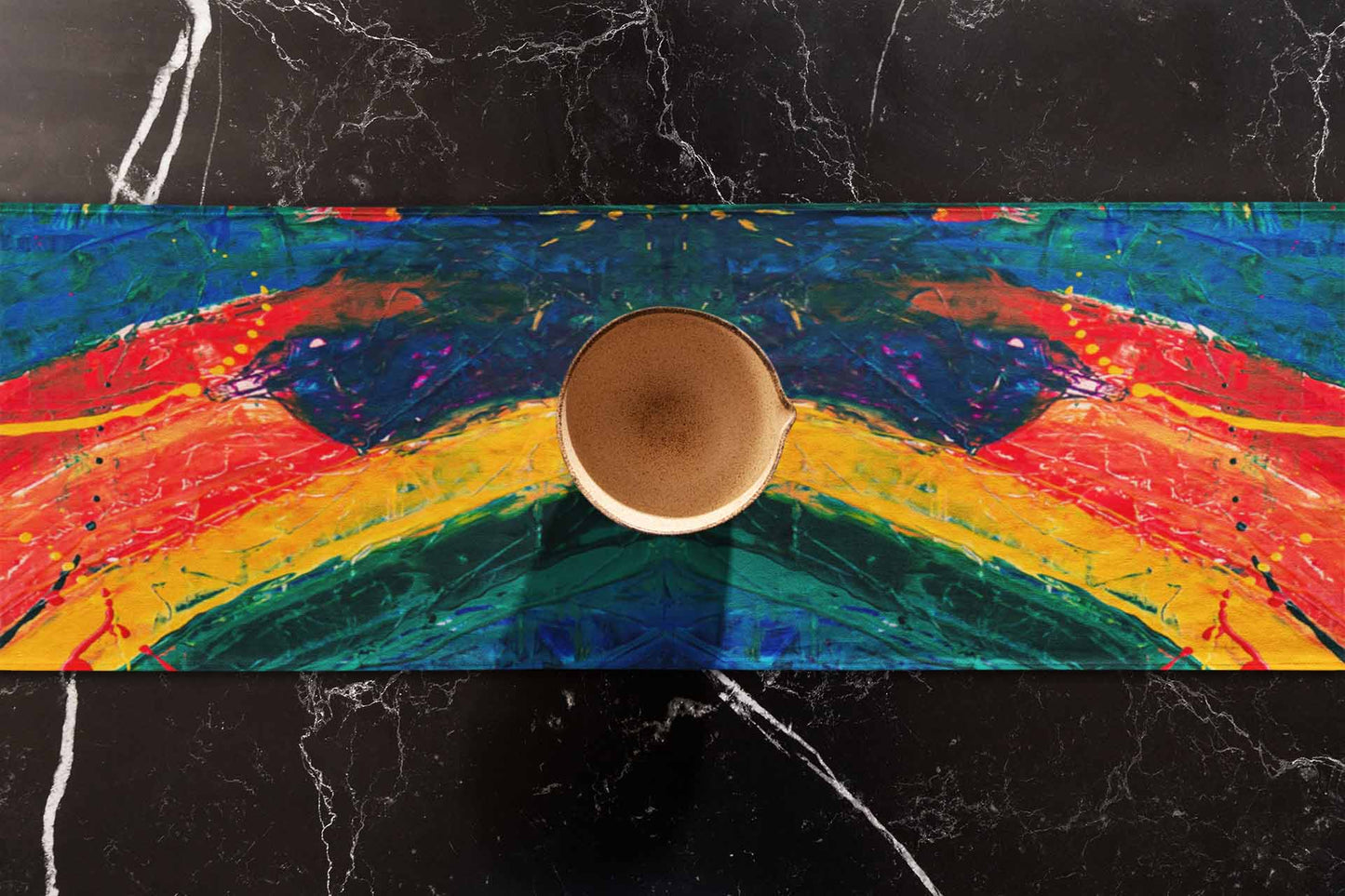 Rainbow Paint Stroke Table Runner Trendy Home