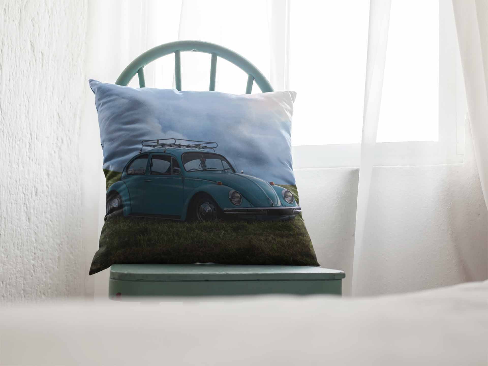 Retro Blues Cushion Cover Trendy Home