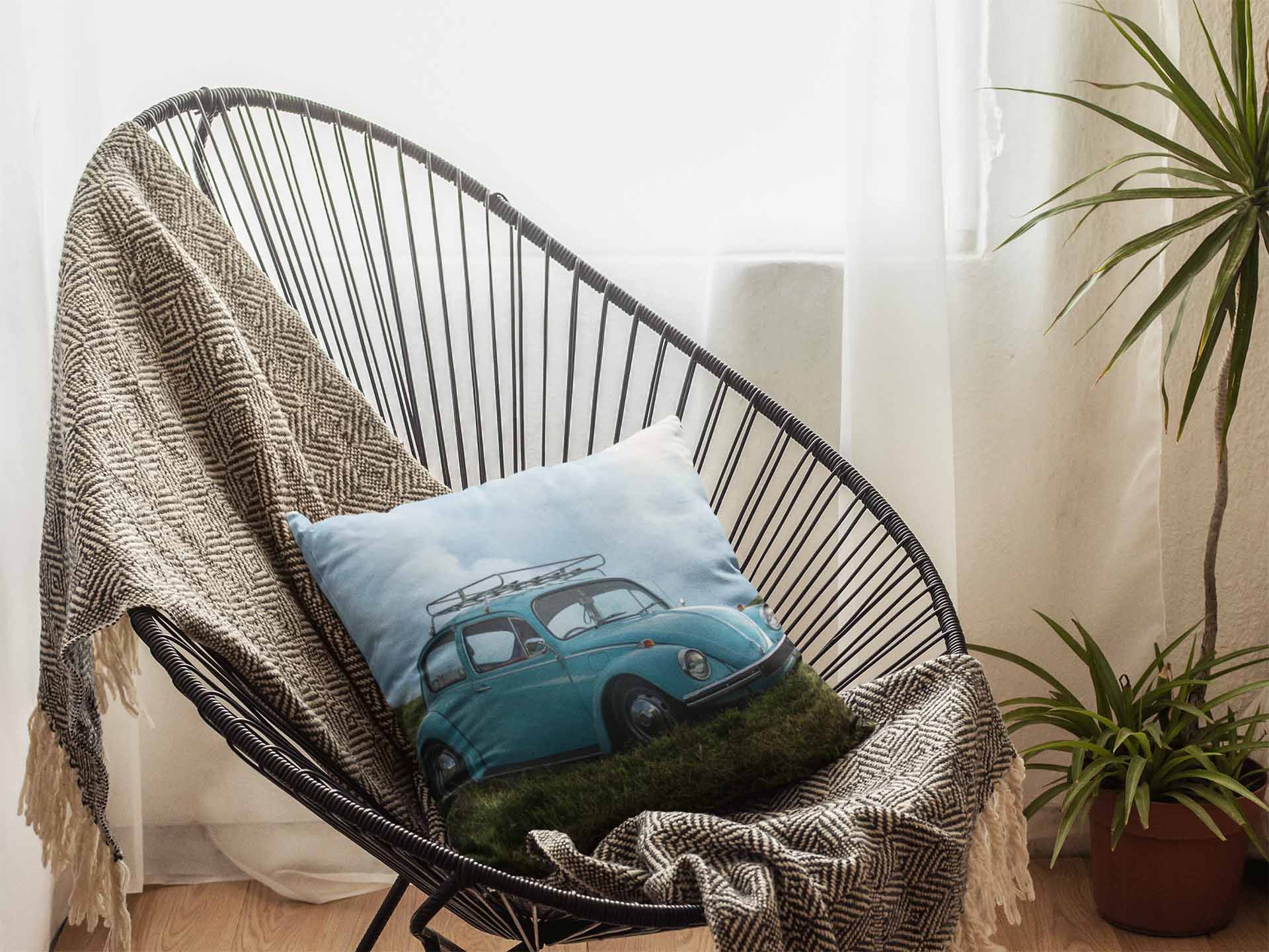 Retro Blues Cushion Cover Trendy Home