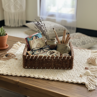 Handmade - Jute Square Basket Trendy Home