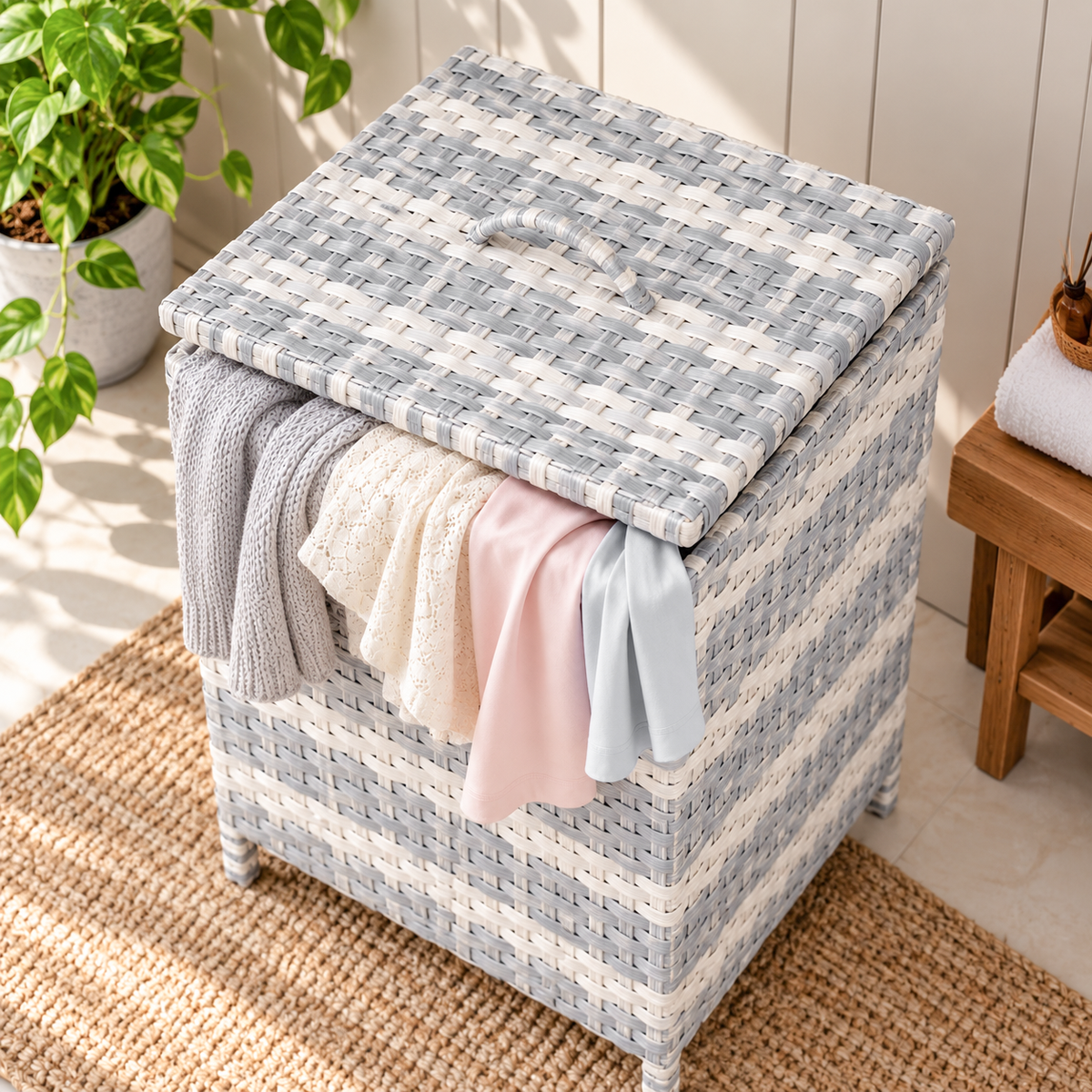 Handmade - Rattan Dove Laundry Basket
