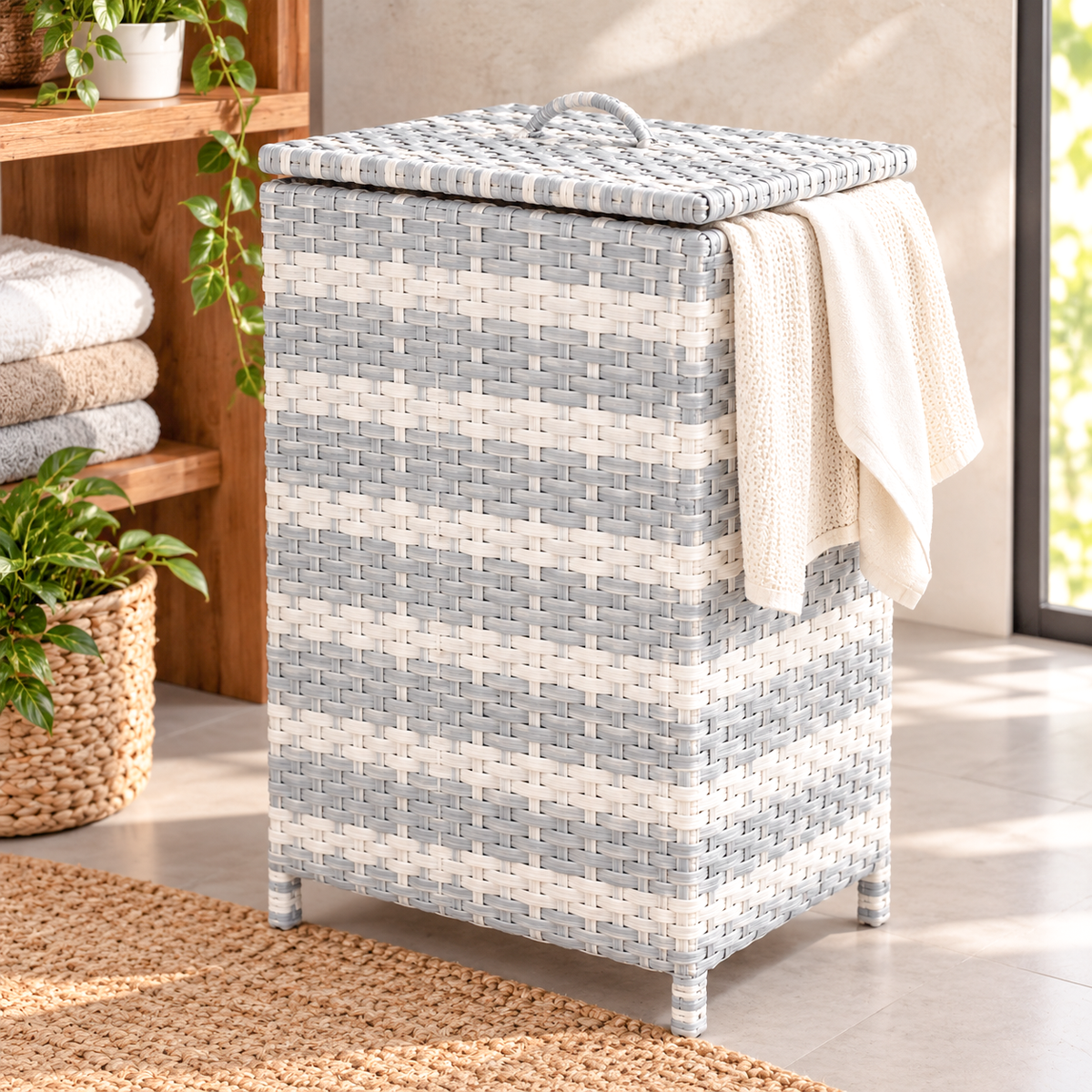 Handmade - Rattan Dove Laundry Basket