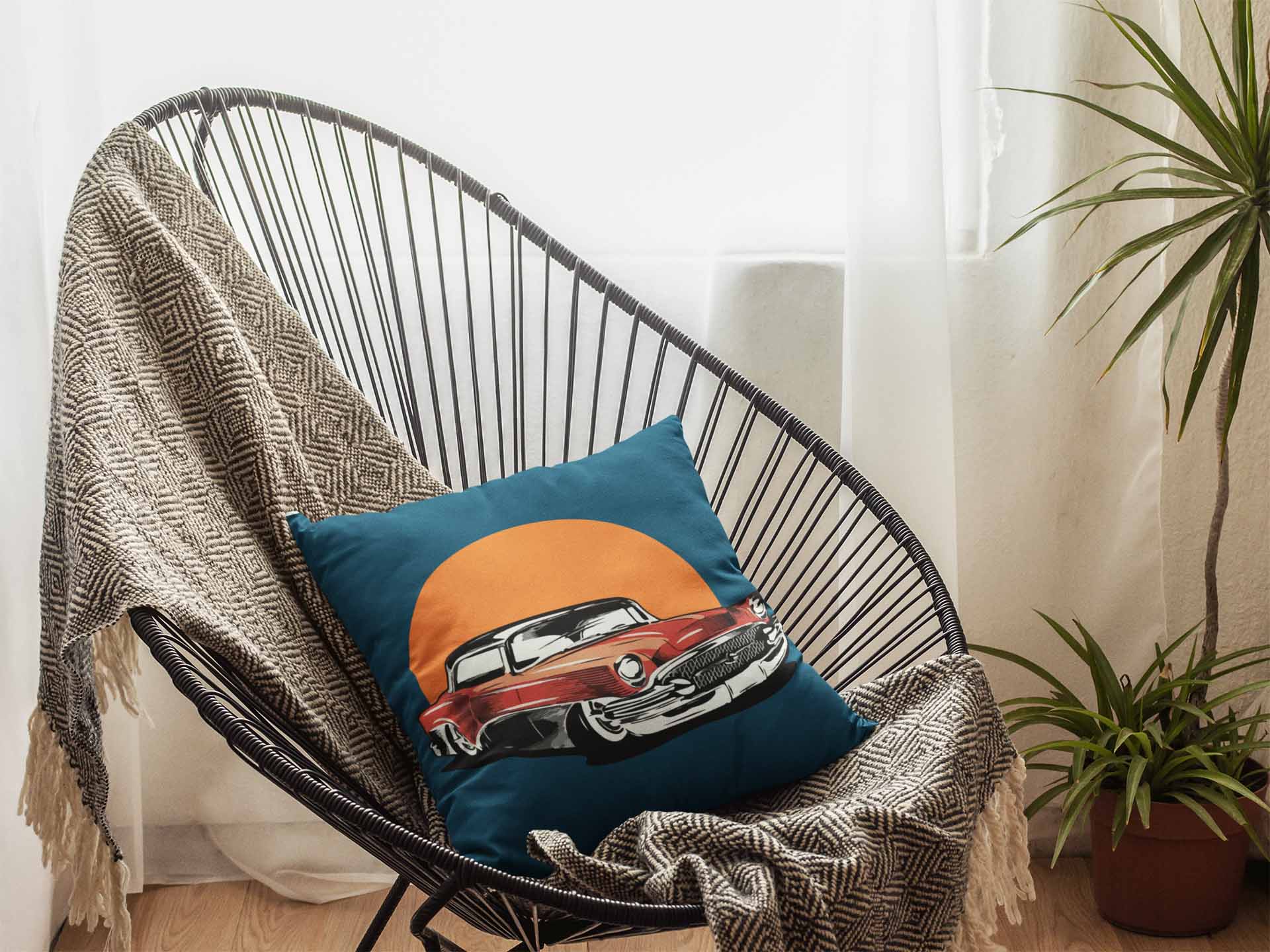 Vintage Red Mustang Cushion Cover cushion cover sale