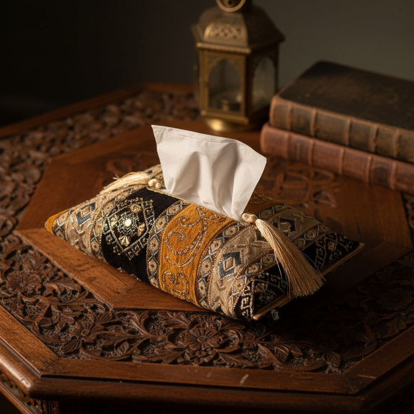 Hand Sequin - Spot Black Tissue Box Trendy Home