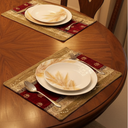 Hand Sequin - Red Ghazi Table Mat trendy home