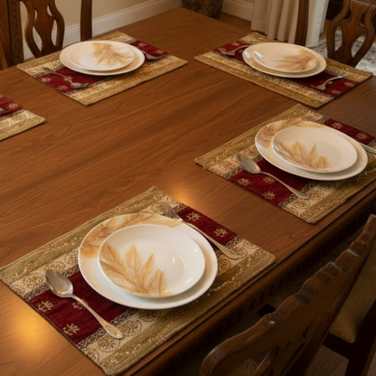 Hand Sequin - Red Ghazi Table Mat trendy home