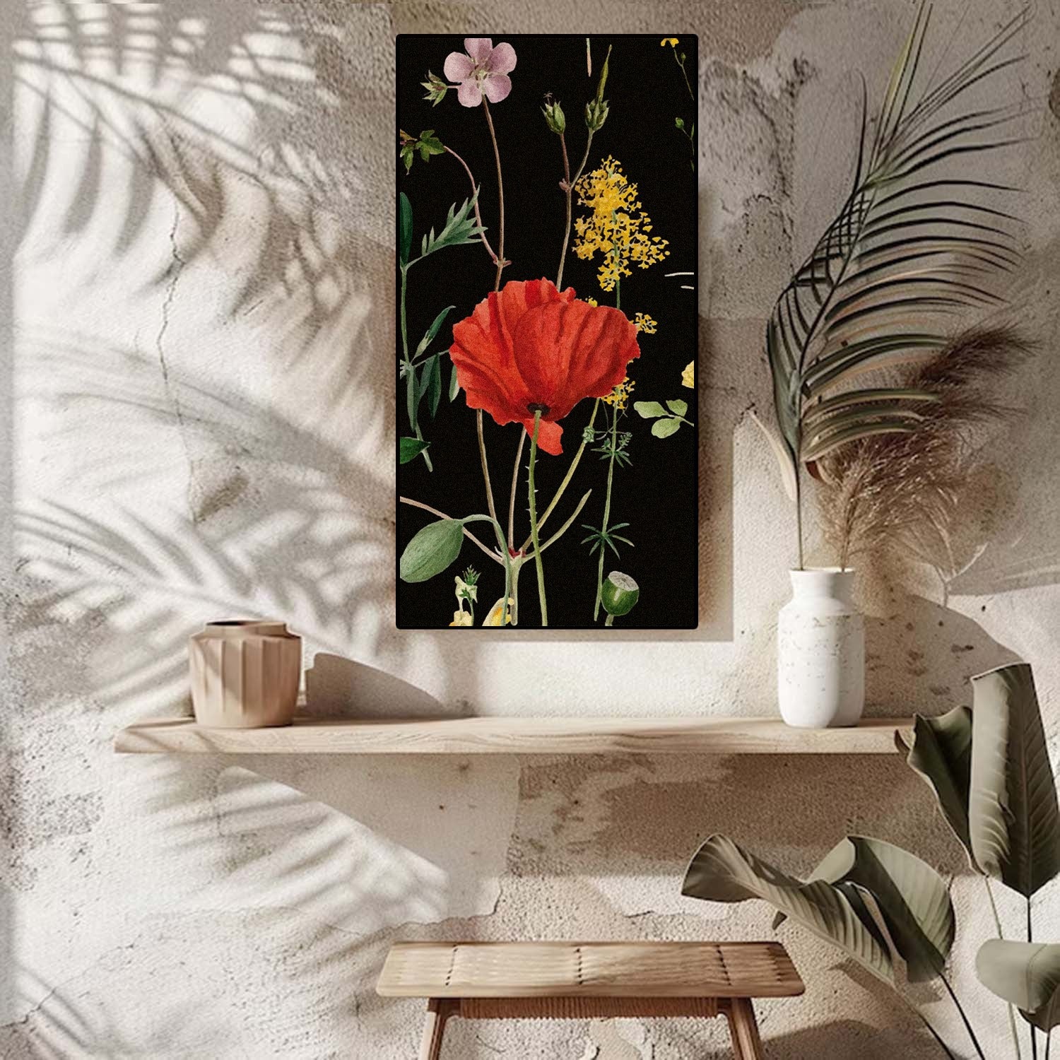 Black Rosey Art Portrait trendy home