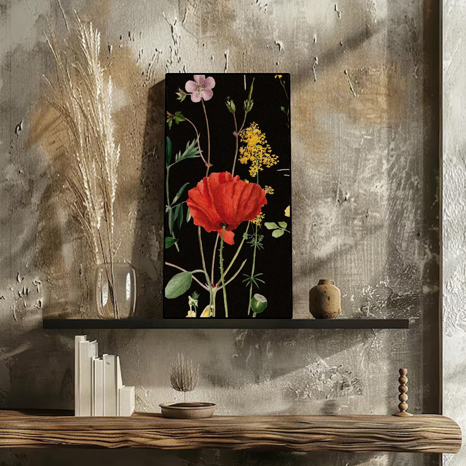 Black Rosey Art Portrait trendy home