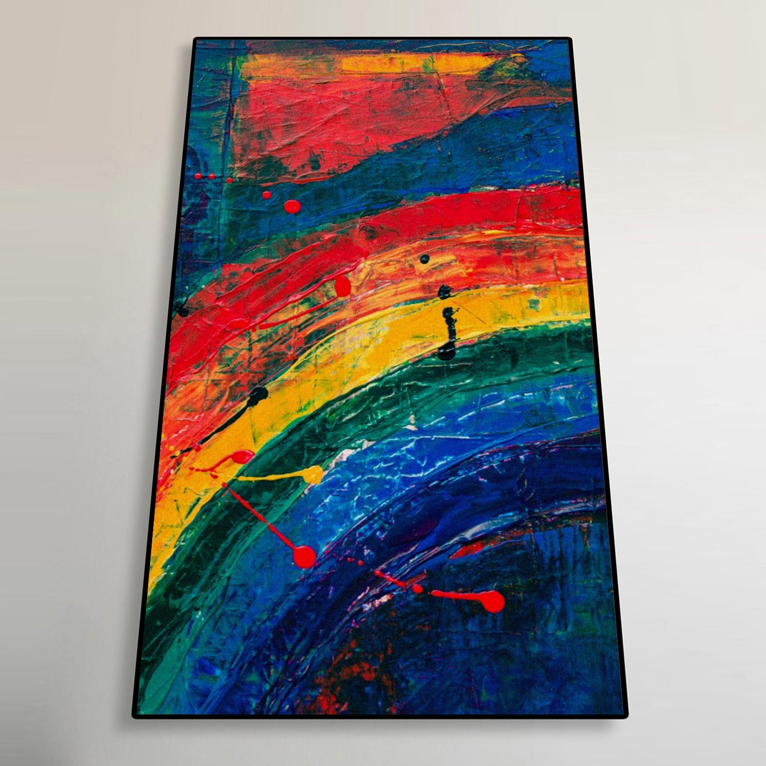 Rainbow Paint Stroke Art Portrait trendy home