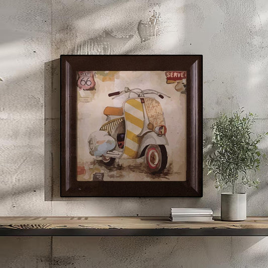 Retro Scooter Art Portrait trendy home