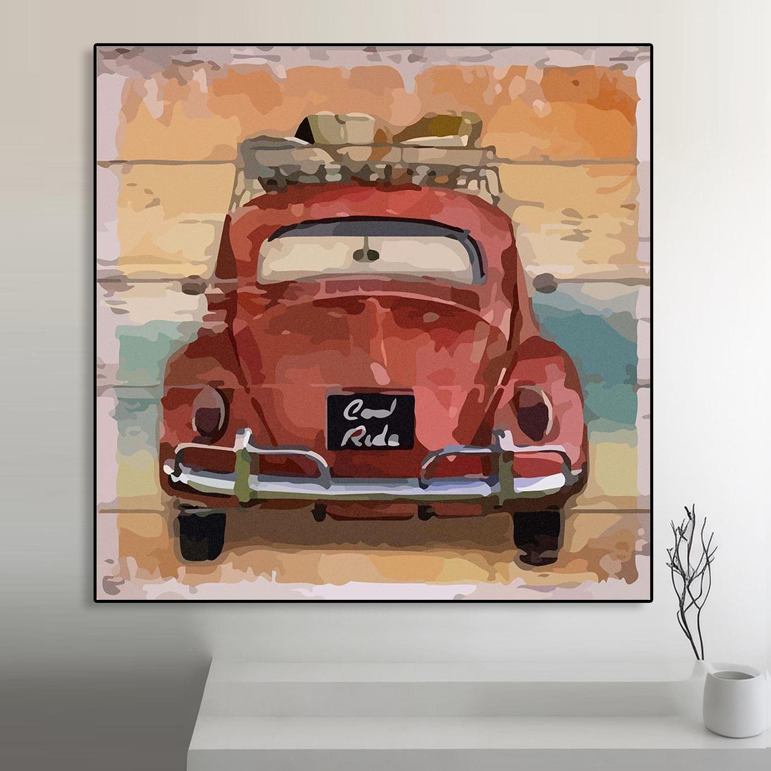 Retro Volkswagen Art Portrait trendy home