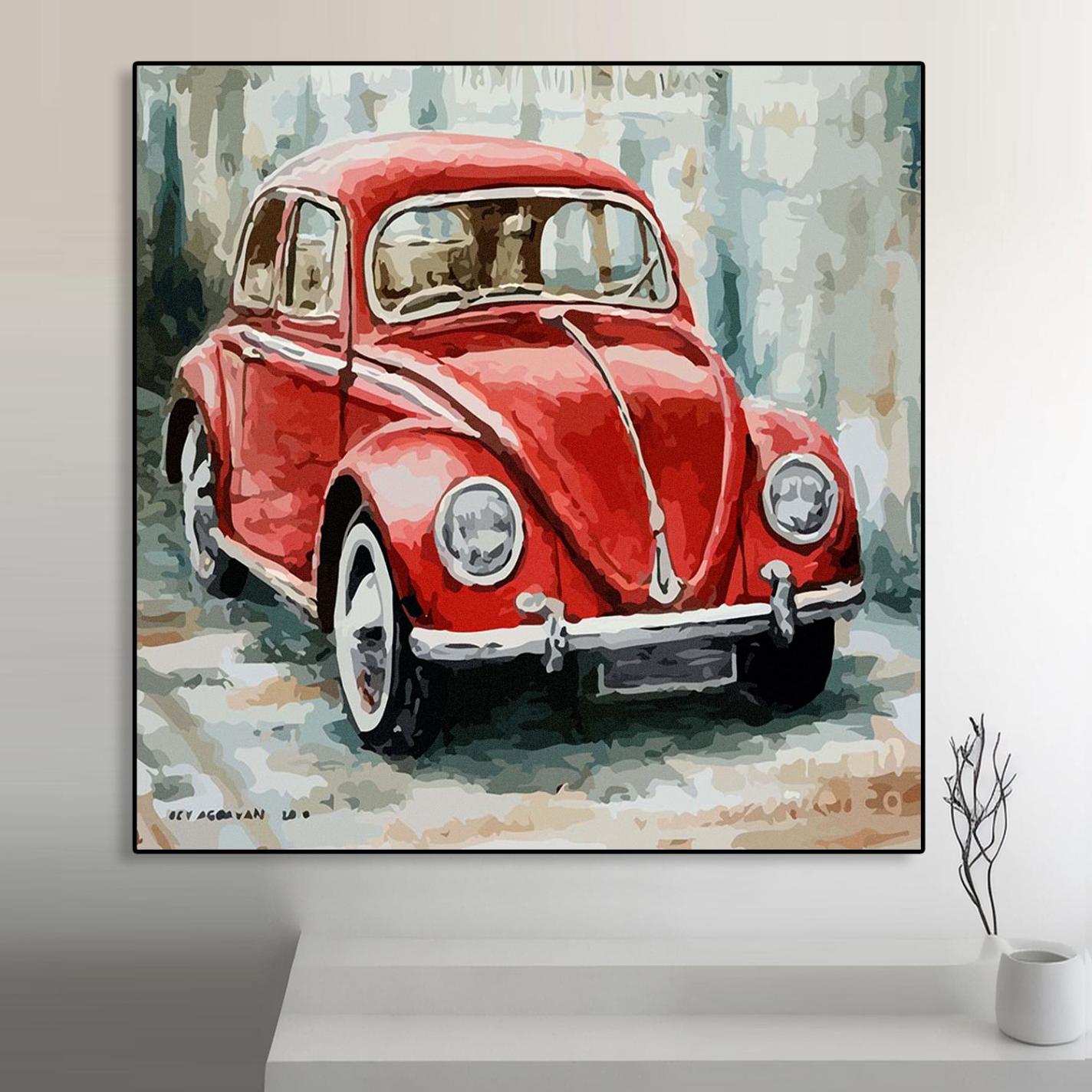 Volkswagen Beetle Art Portrait trendy home