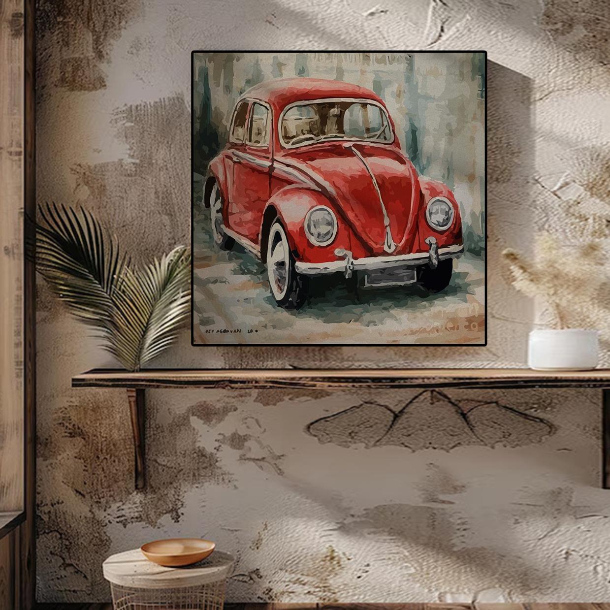 Volkswagen Beetle Art Portrait trendy home