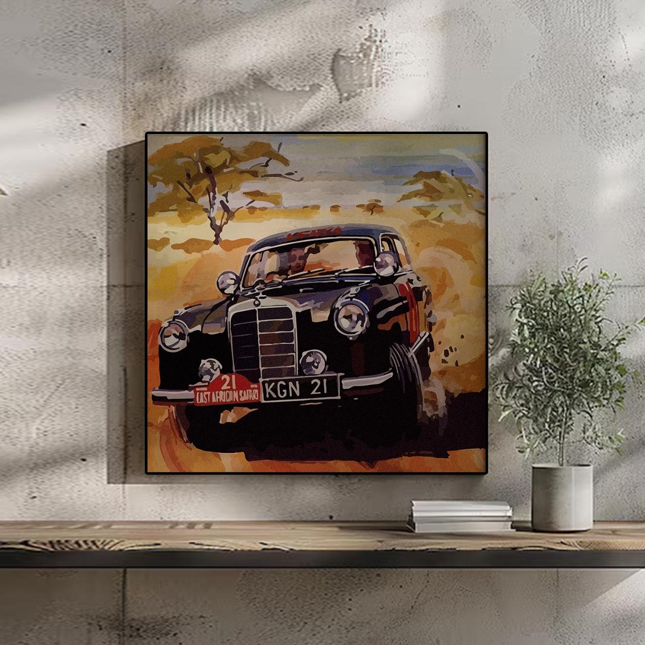 Vintage Mercedes Black Art Portrait trendy home