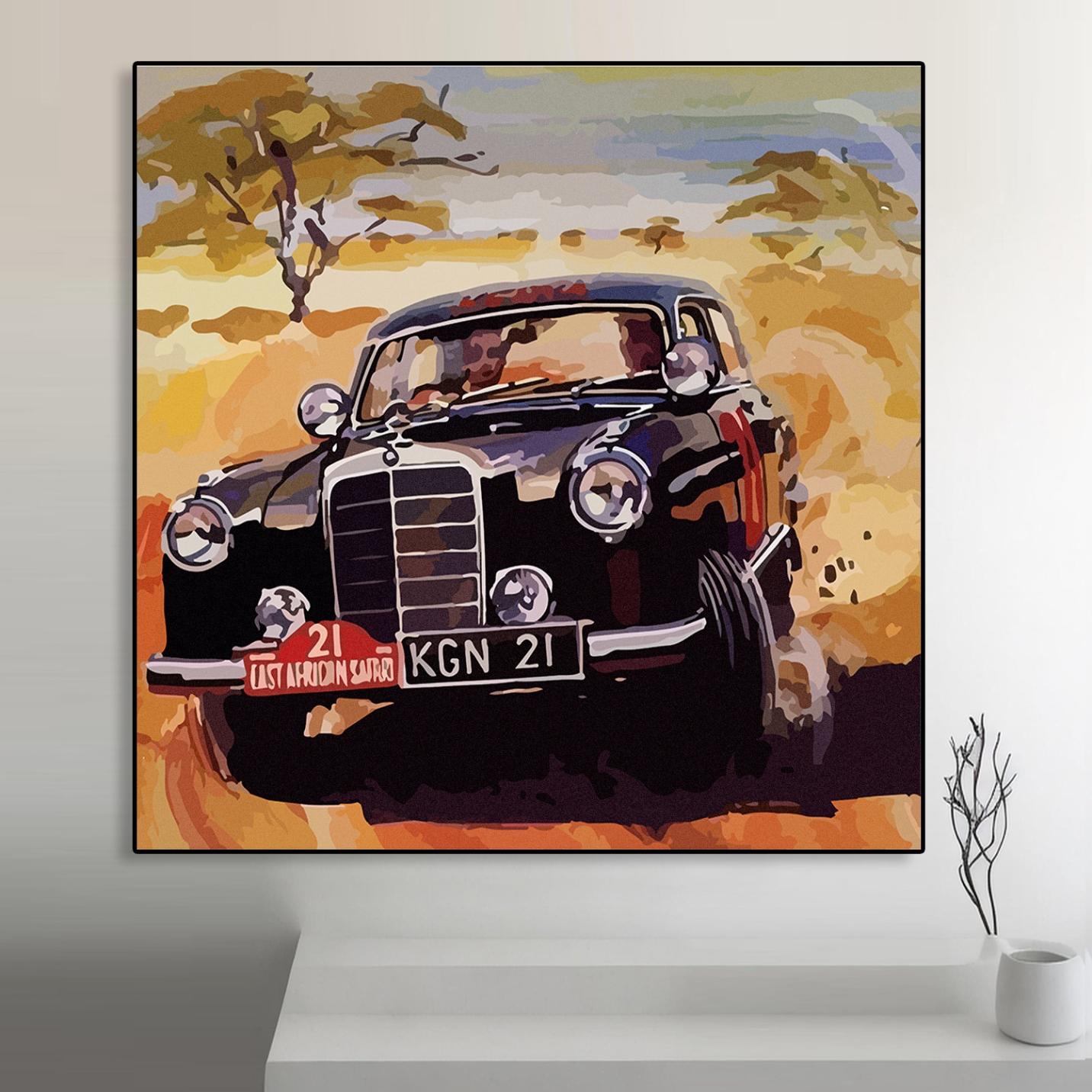 Vintage Mercedes Black Art Portrait trendy home