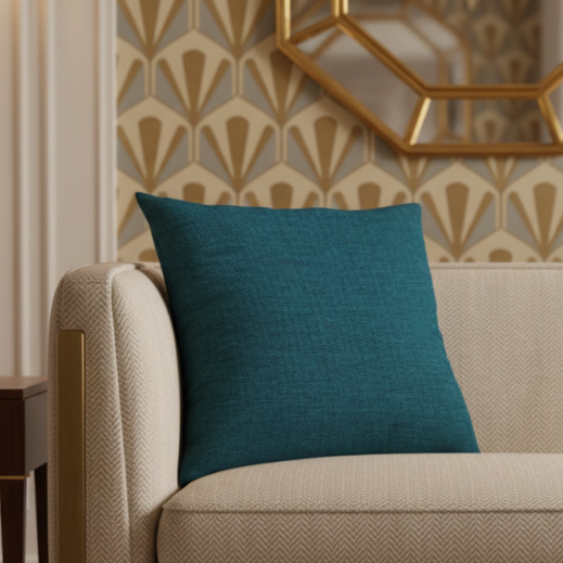 Fine Jute - Dark Turquoise Cushion Cover Trendy Home