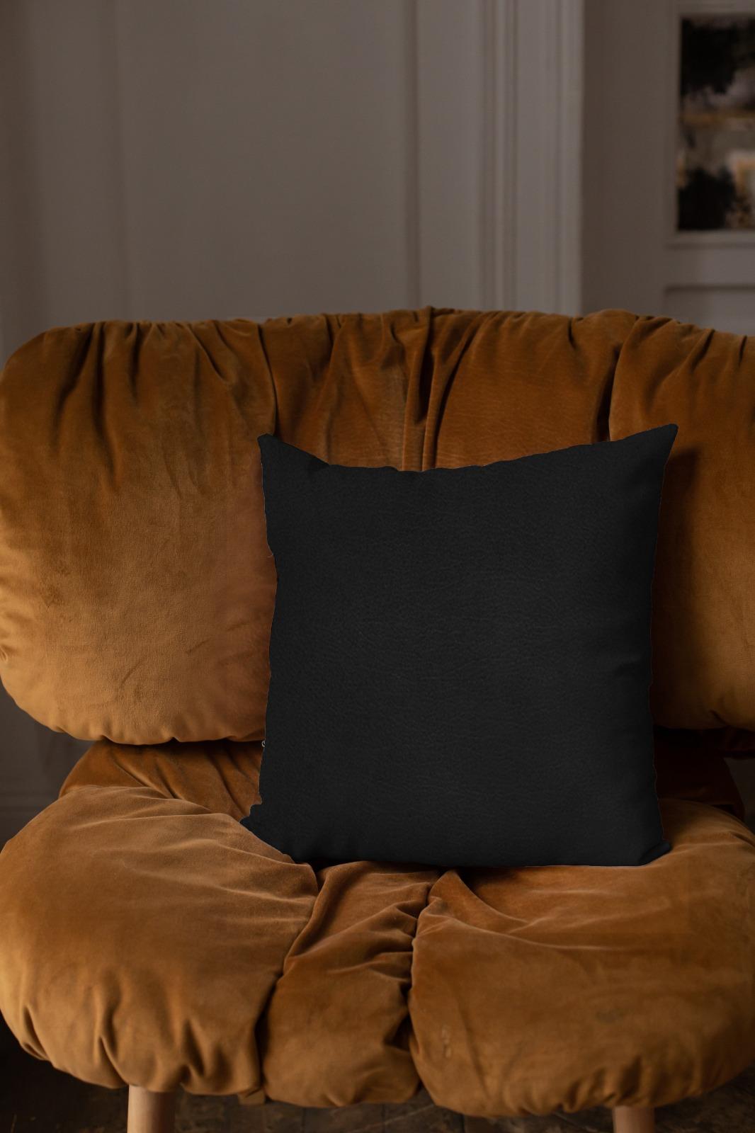 Leather - Black Cushion Cover Trendy Home