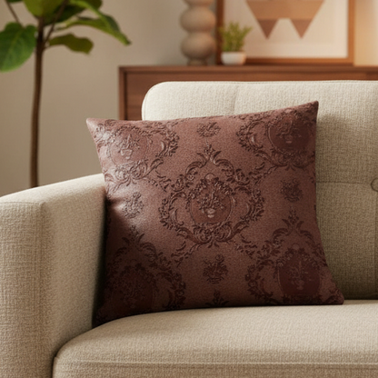 Embossed Leather - Burnt Umber Cushion Cover Trendy Home