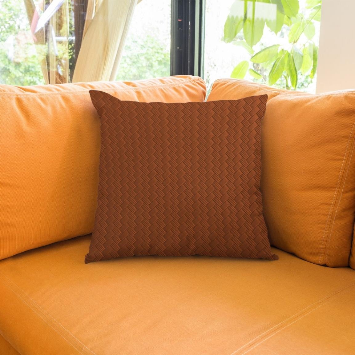 Patterned Leather - Bronze Cushion Cover Trendy Home