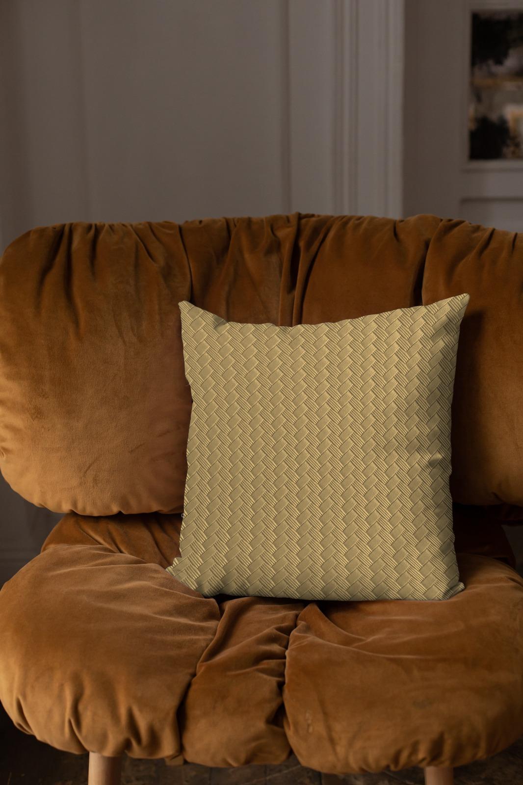 Patterned Leather - Bronze Beige Cushion Cover Trendy Home