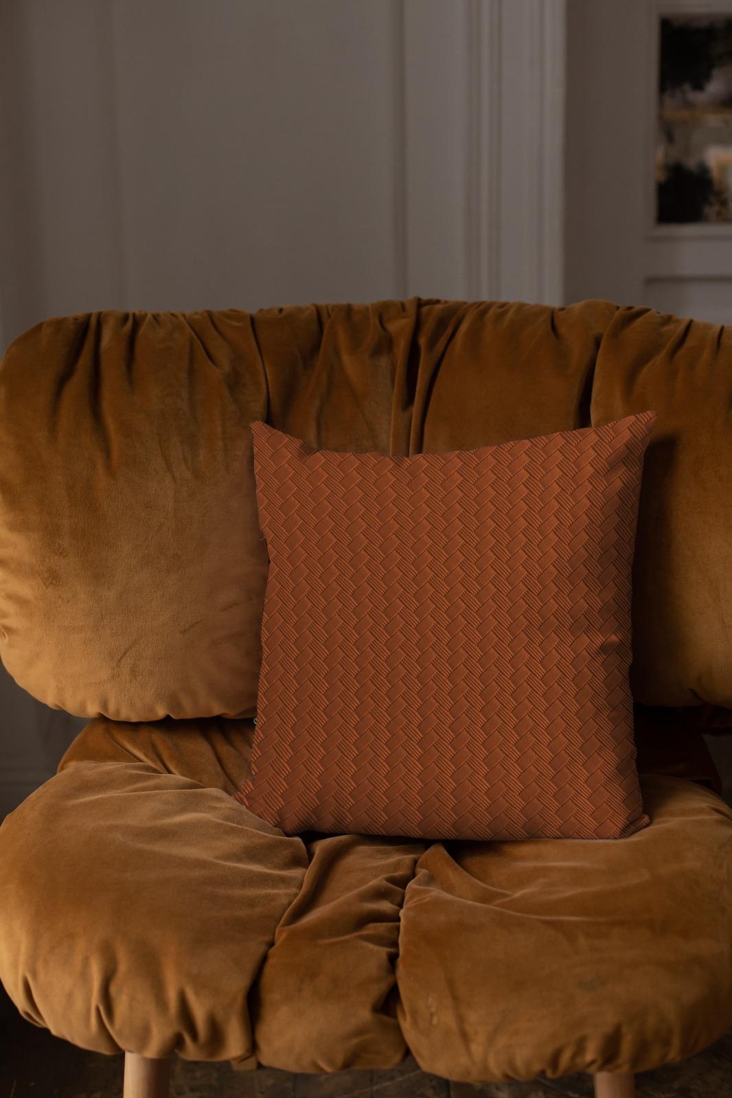 Patterned Leather - Bronze Cushion Cover Trendy Home