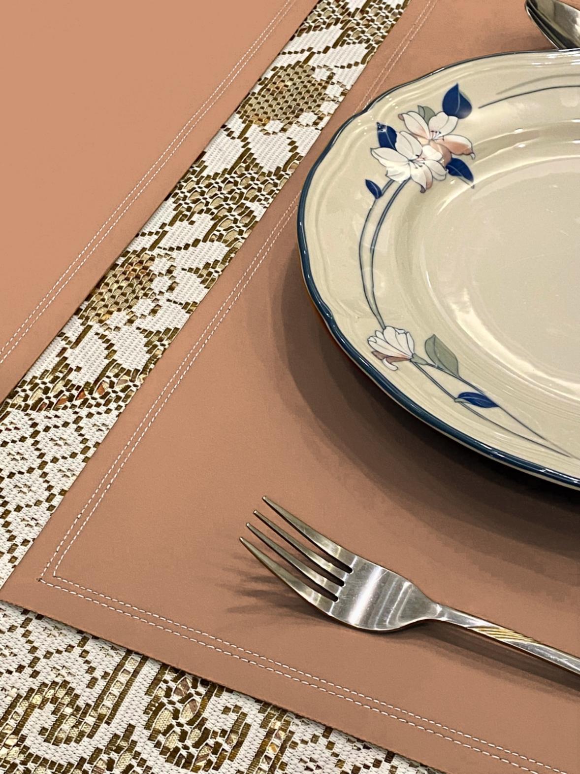 Premium Leather - Peach Table Mat Trendy Home