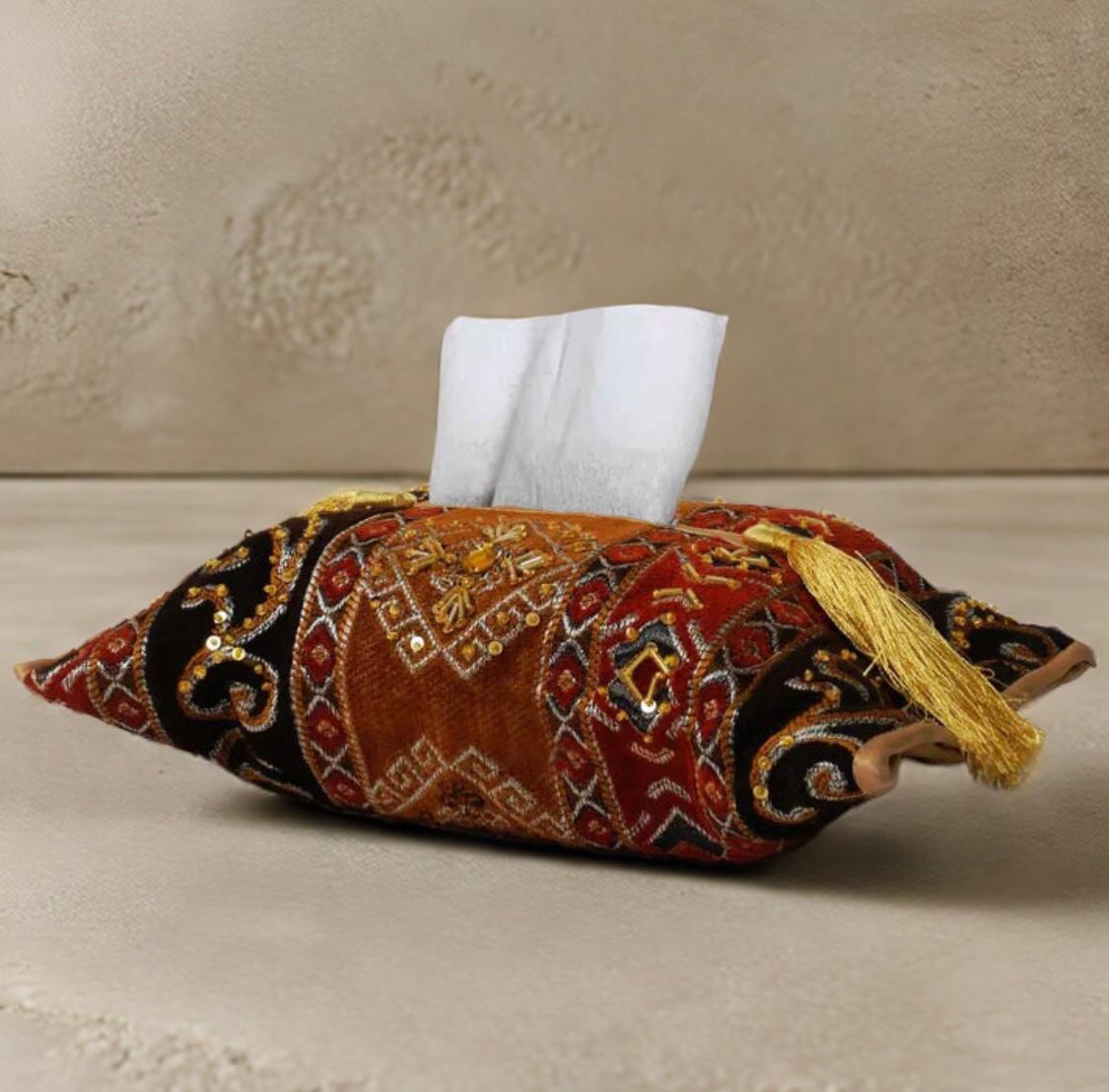 Hand Sequin - Mustard Tissue Box Trendy Home New Year Sale