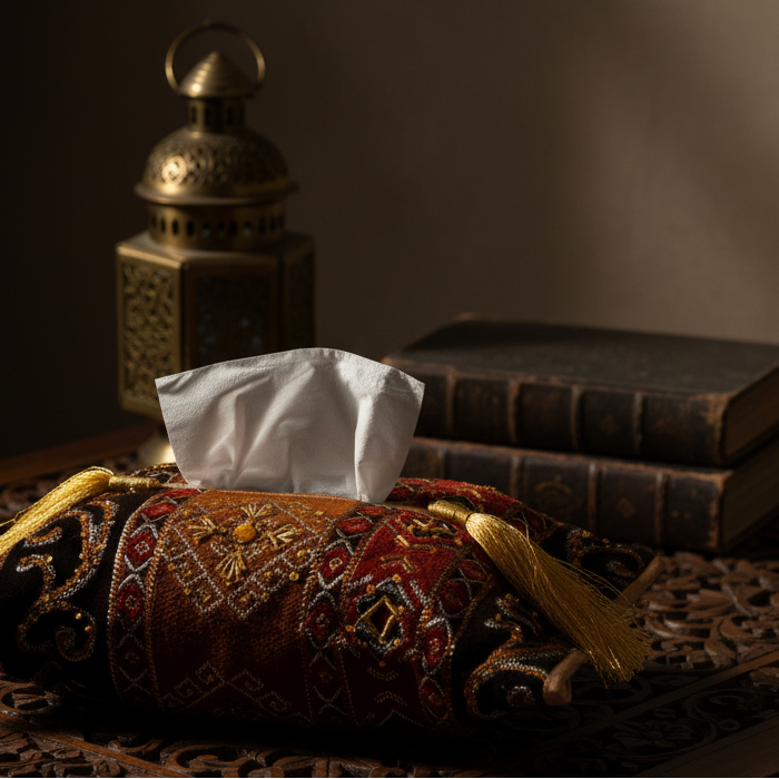 Hand Sequin - Mustard Tissue Box Trendy Home