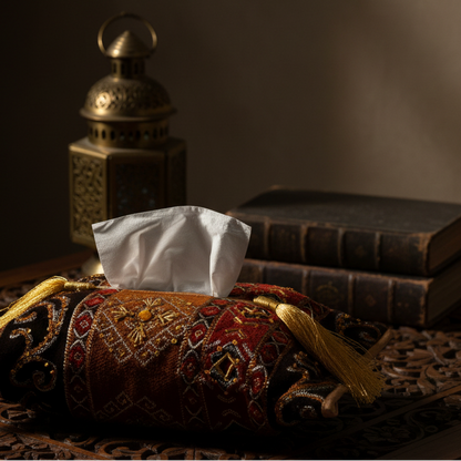 Hand Sequin - Mustard Tissue Box Trendy Home