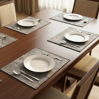 Embossed Leather - Silver Table Mat Trendy Home