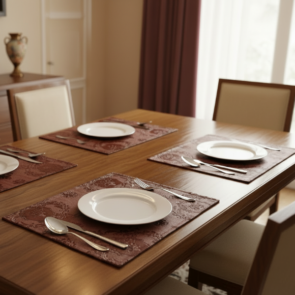 Embossed Leather - Burnt Umber Table Mat Trendy Home