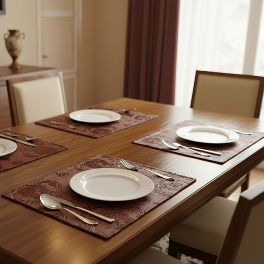 Embossed Leather - Burnt Umber Table Mat Trendy Home