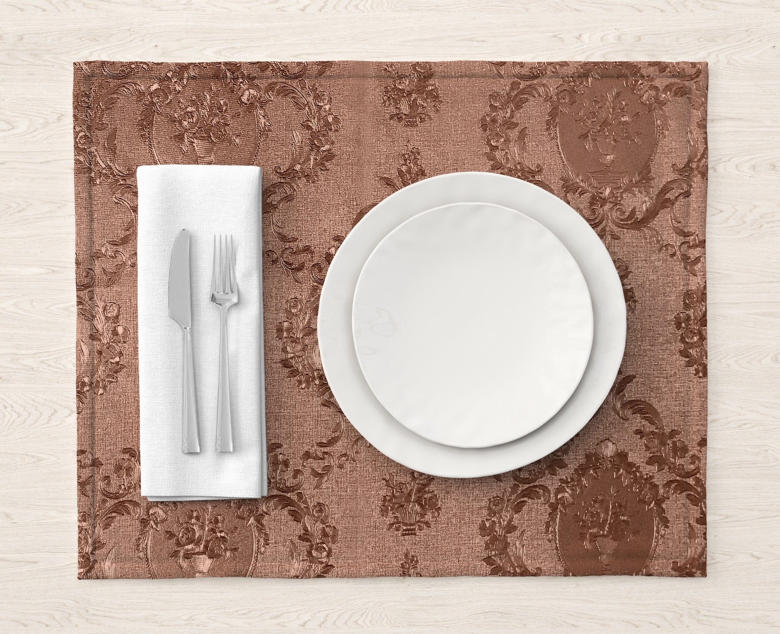 Embossed Leather - Blush Umber Table Mat Trendy Home