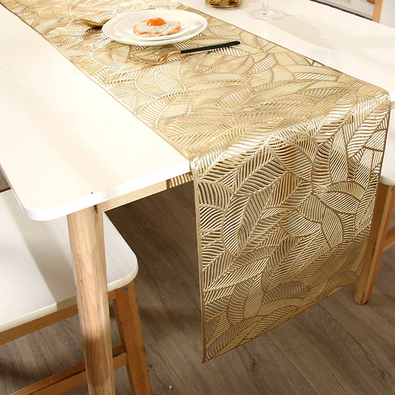 Pvc - Gold Filigree Table Runner