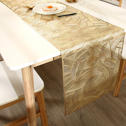 Pvc - Gold Filigree Table Runner