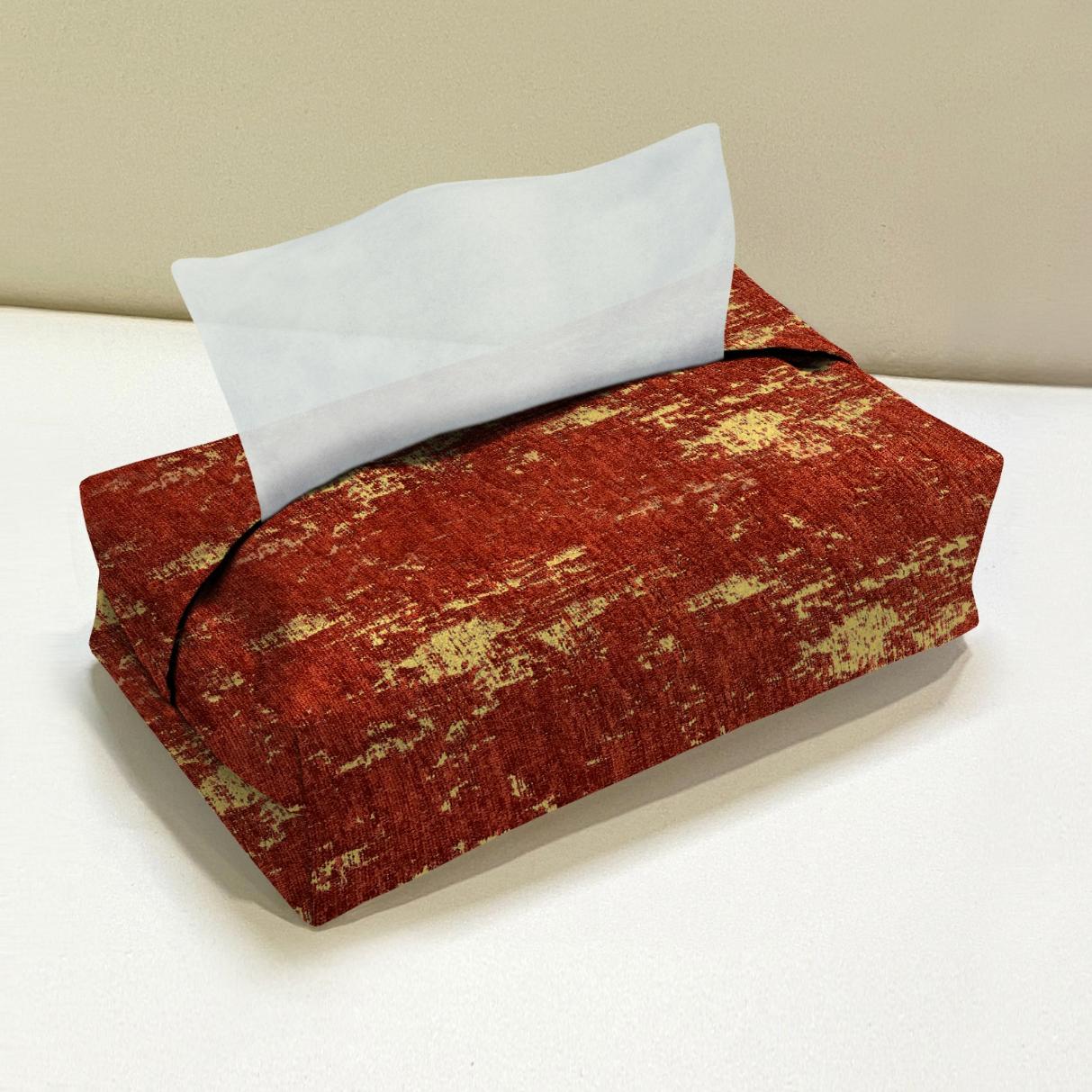 Shanghai Velvet - Rust Tissue Box Trendy Home