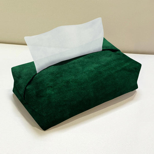 Malai Velvet - Emerald Tissue Box Trendy Home