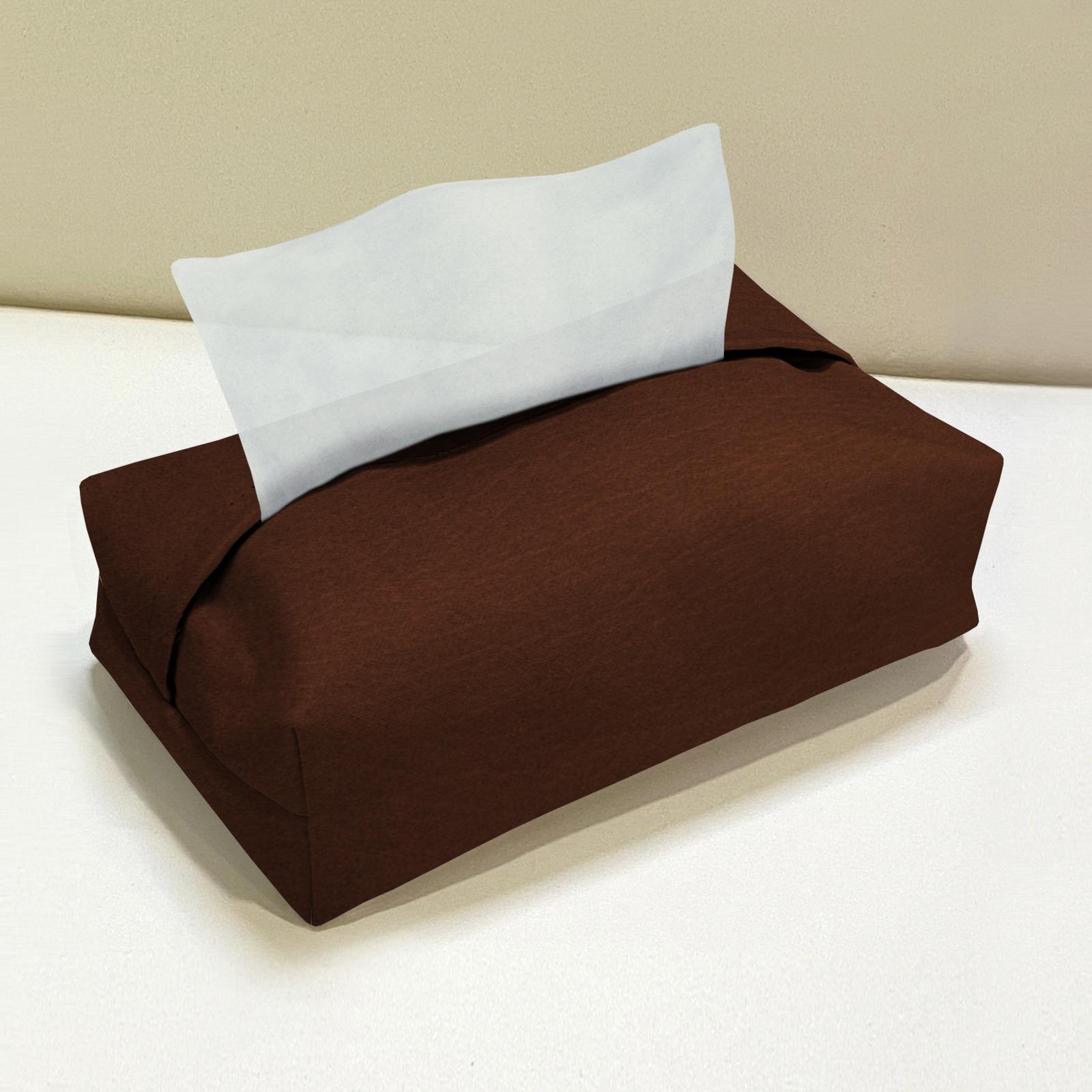 Leather - Burnt Cinnamon Tissue Box Trendy Home