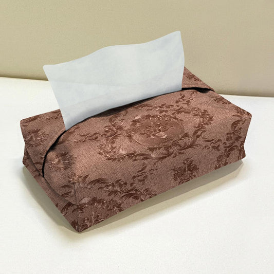 Embosed Leather - Blush Umber Tissue Box Trendy Home