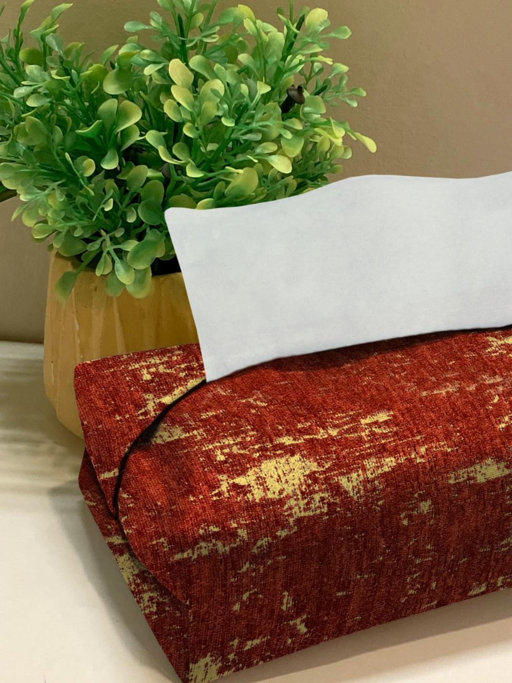 Shanghai Velvet - Rust Tissue Box Trendy Home