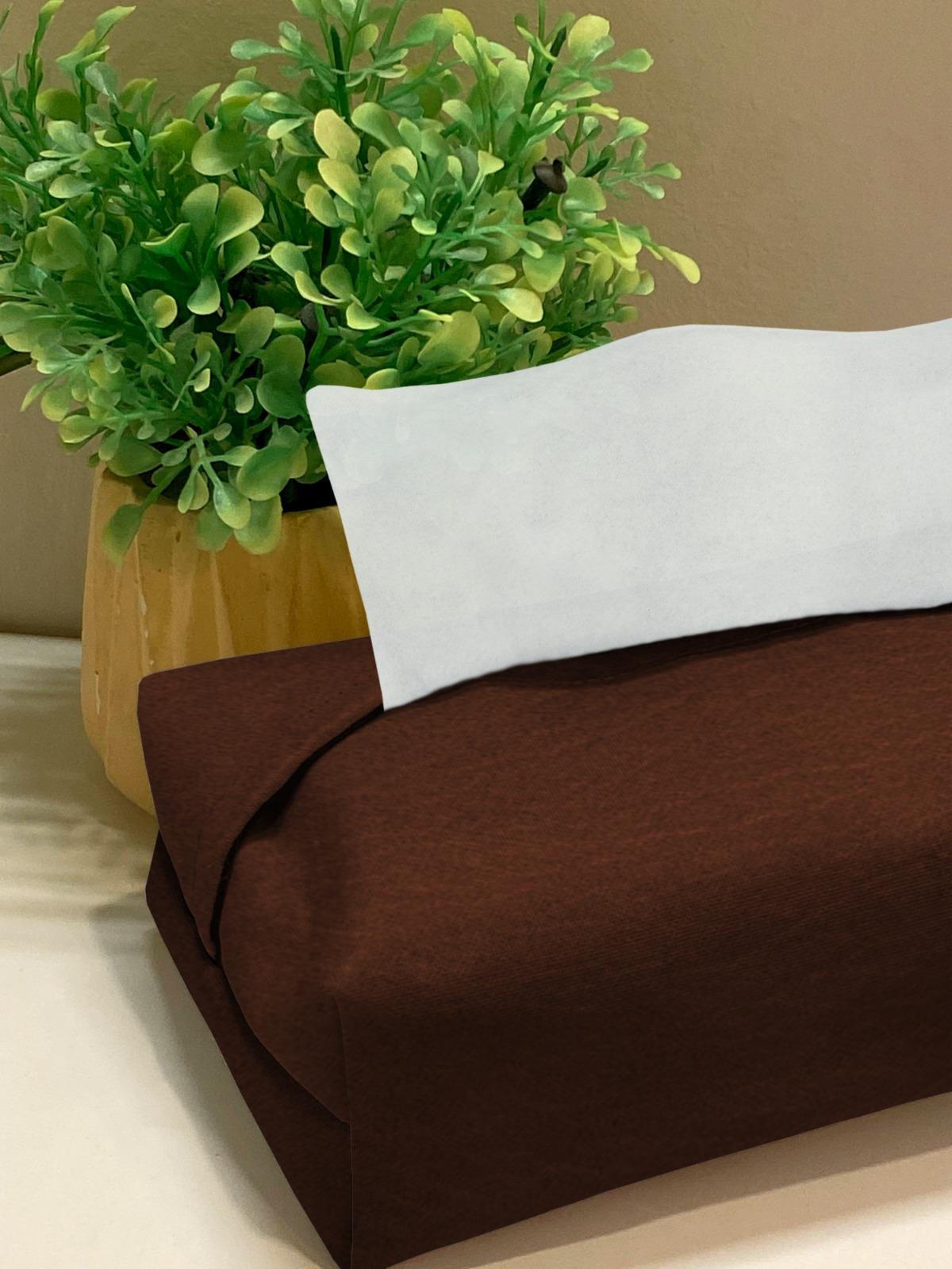 Leather - Burnt Cinnamon Tissue Box Trendy Home