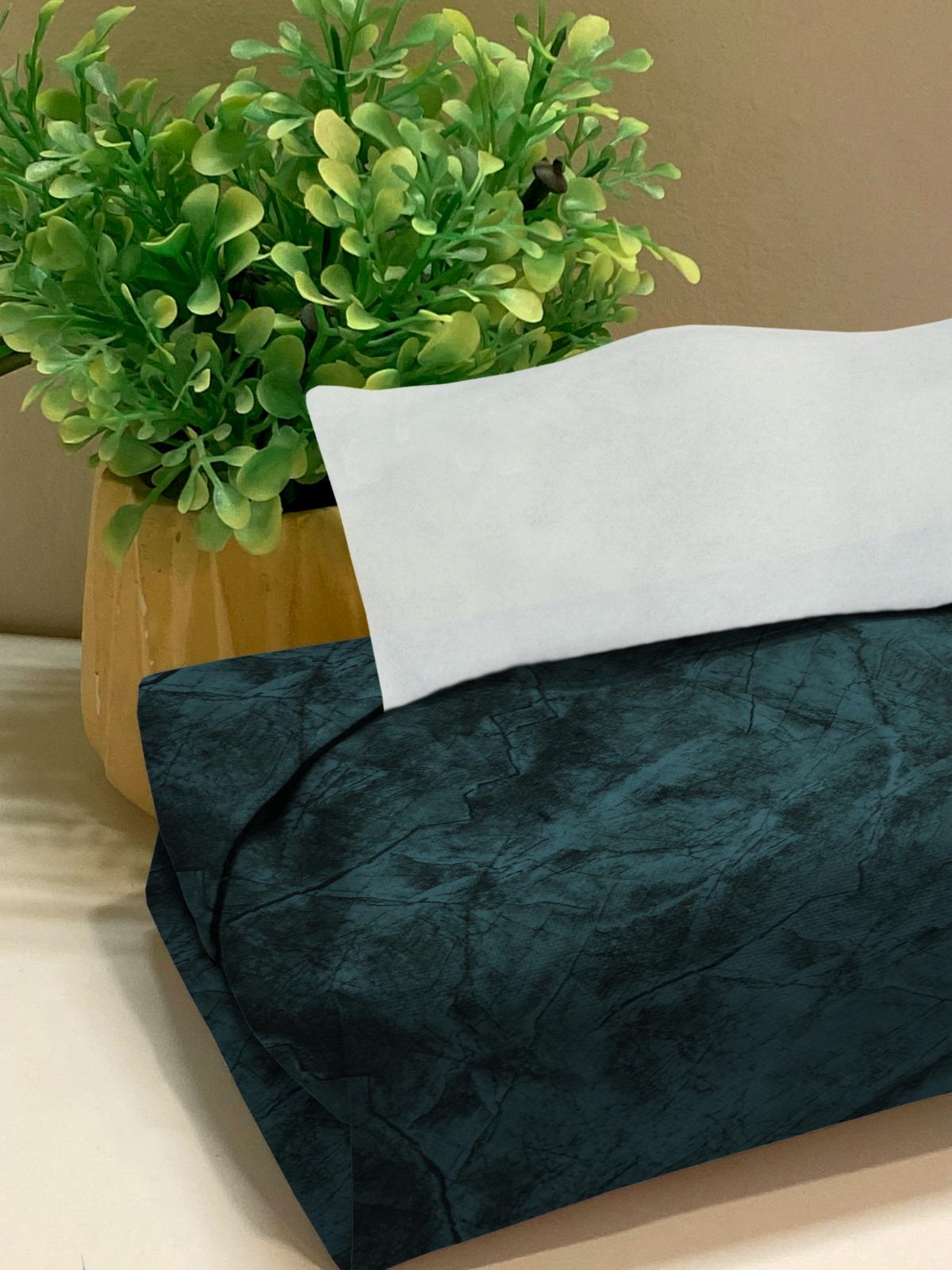 Turkish Velvet - Navy Blue Tissue Box Trendy Home