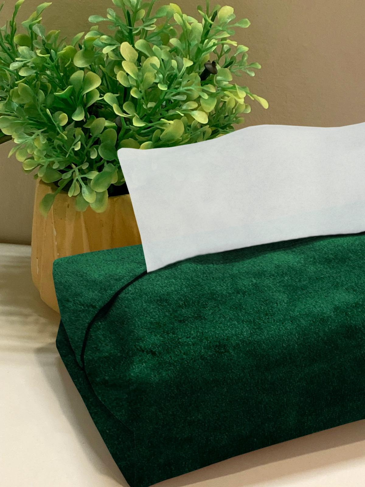 Malai Velvet - Emerald Tissue Box Trendy Home