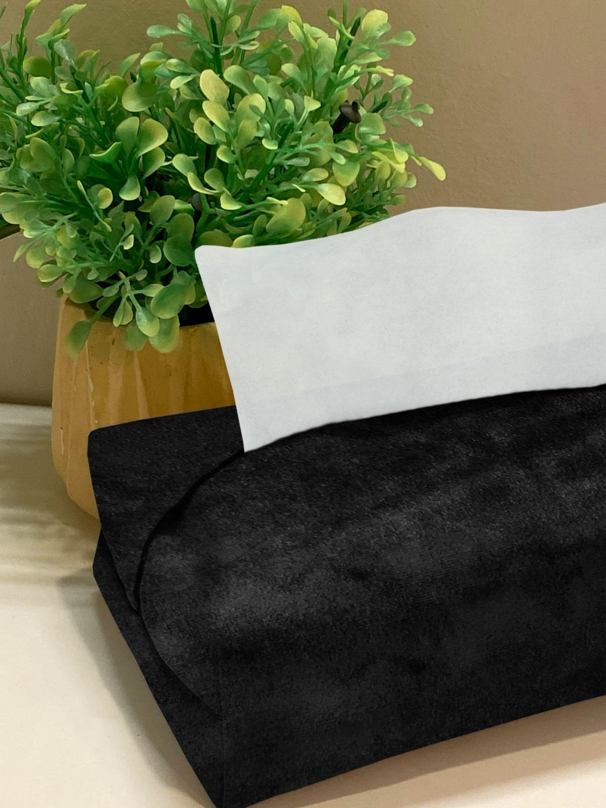 Malai Velvet - Black Tissue Box Trendy Home