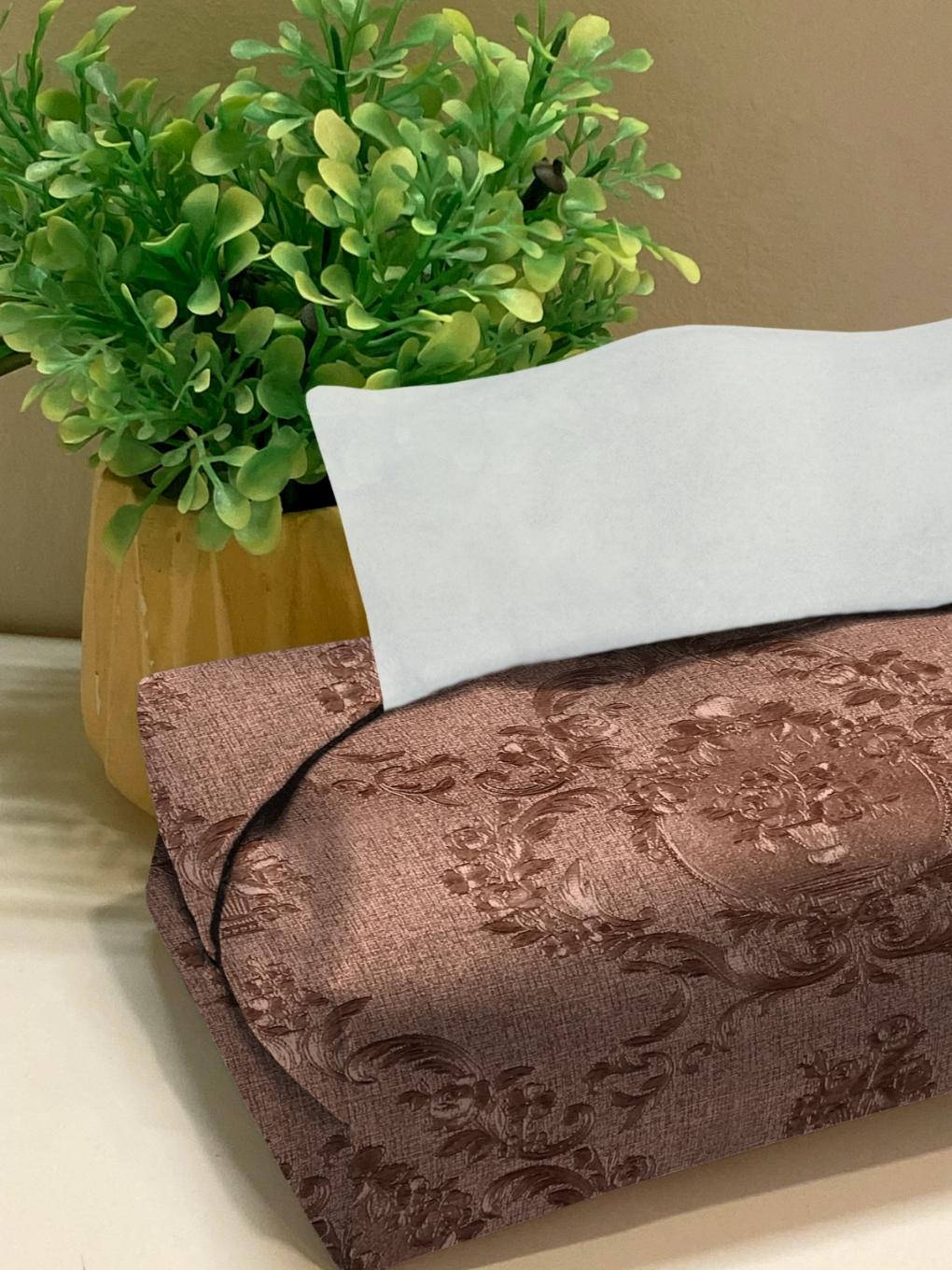 Embosed Leather - Blush Umber Tissue Box Trendy Home