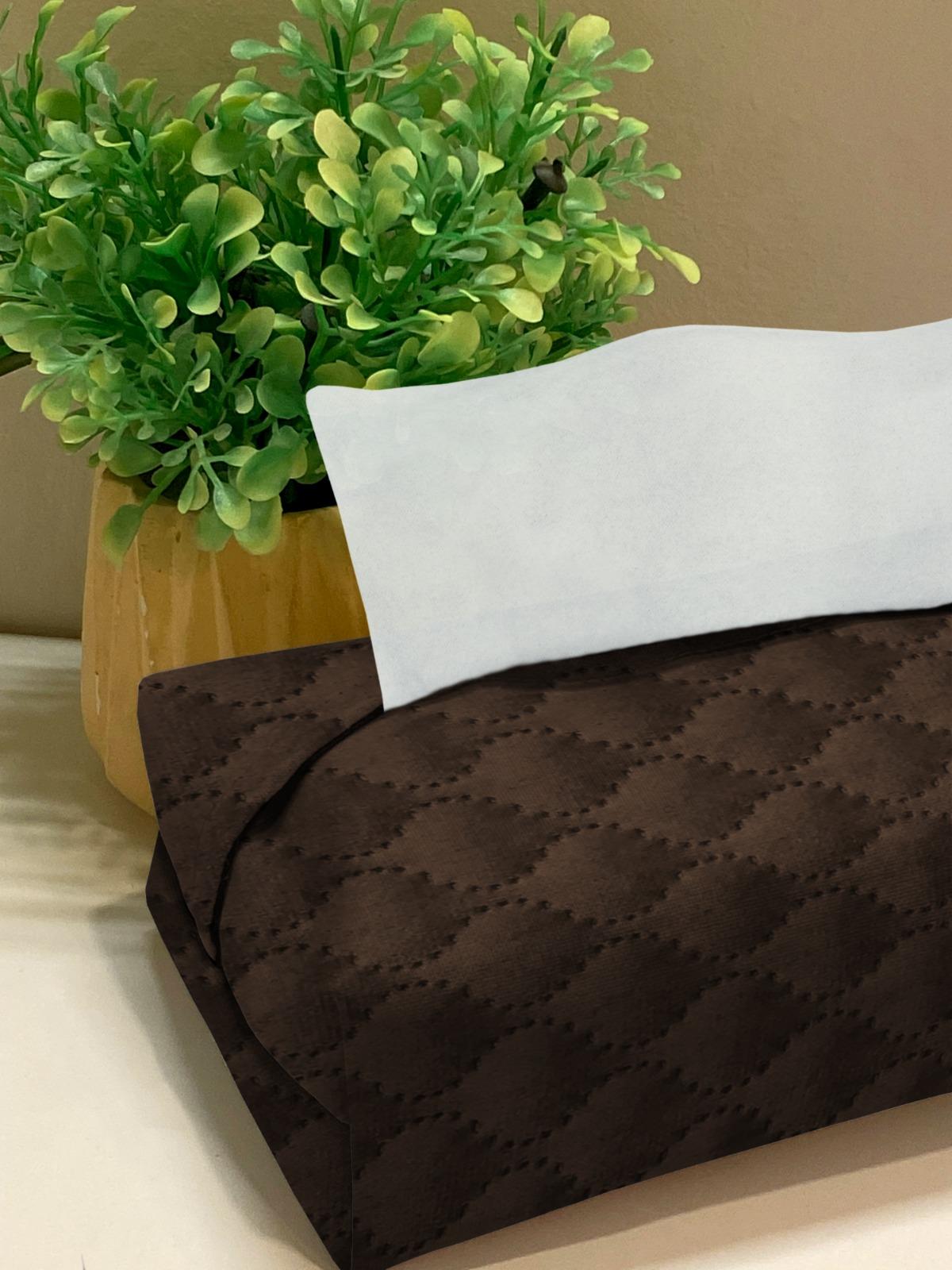 Quilted Velvet - Coffee Tissue Box Trendy Home